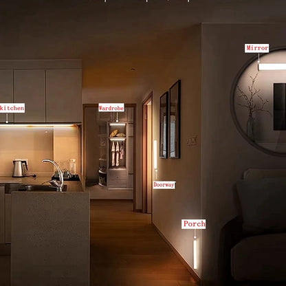 Motion Sensor Light Wireless LED Night Light Type C Rechargeable Light Cabinet Wardrobe Lamp Staircase Backlight For Kitchen LED-World Bazaar Life