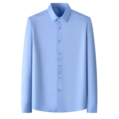 New Anti-Wrinkle Men Shirts Long Sleeve Dress Shirts For Men Slim Fit Camisa Social Business Blouse White Office Shirt S-6XL - World Bazaar Life