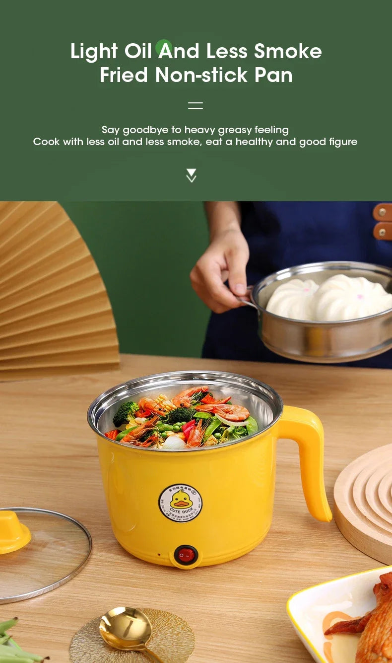 1.8L 220V mini multifunctional student dormitory electric hot pot electric cooking noodles home small pot Stainless steel liner-World Bazaar Life