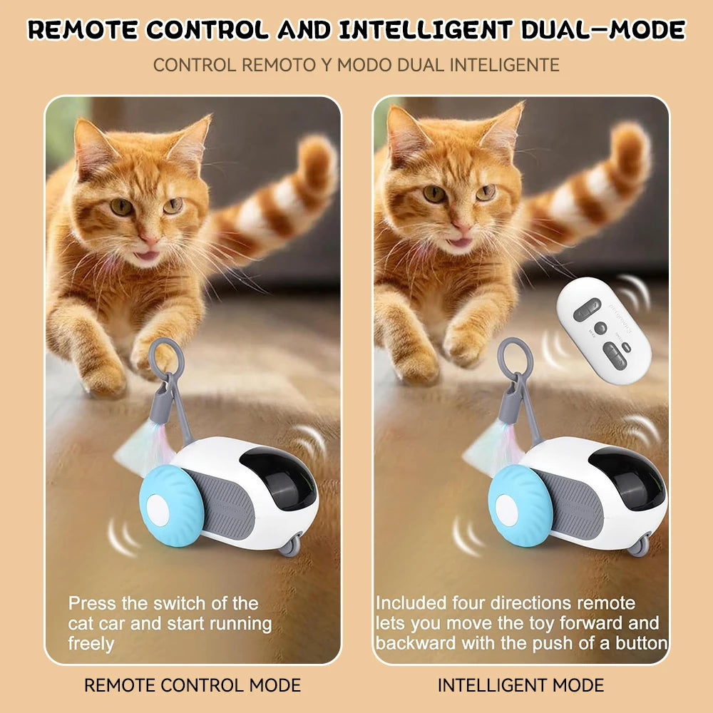Smart Rolling Cat Toy Car – Interactive Remote Control Pet Toy-World Bazaar Life