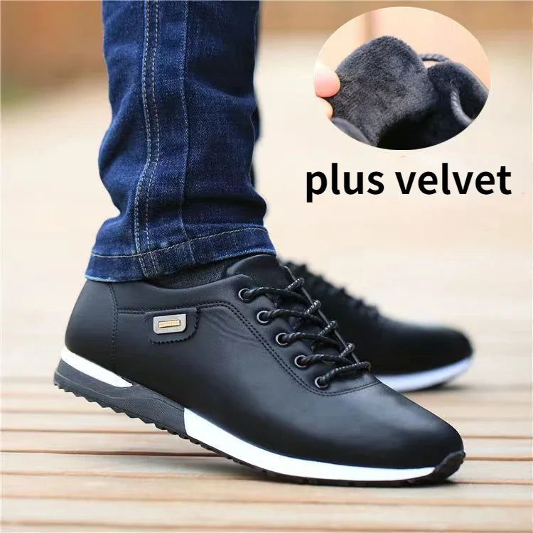 Men's PU Leather Business Casual Shoes Men's Outdoor Breathable Sports Shoes Men's Fashion Loafers Walking Shoes - World Bazaar Life