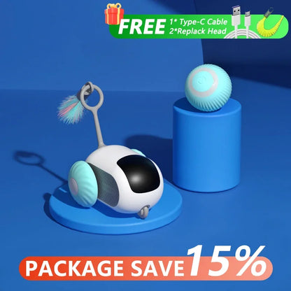 Smart Rolling Cat Toy Car – Interactive Remote Control Pet Toy-World Bazaar Life