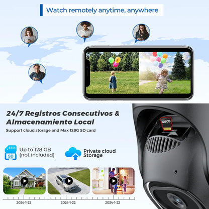 6K 12MP Outdoor Wifi Camera PTZ 8X Optical Zoom Three Lens Dual Screens Video Surveillance 8MP Dual Lens CCTV Security IP Camera-World Bazaar Life