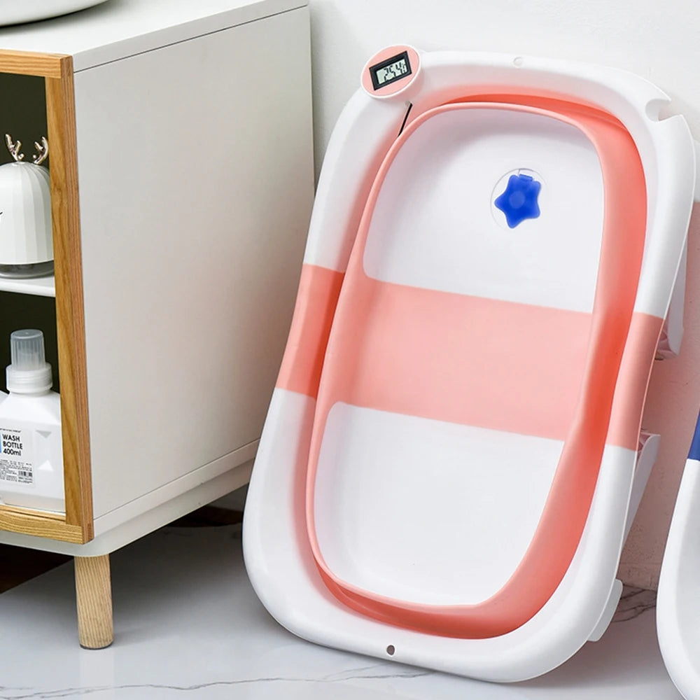 Portable Collapsible Baby Bathtub for Newborn to Toddler Durable Essential Infant Bath Tub with Soft Cushion-World Bazaar Life
