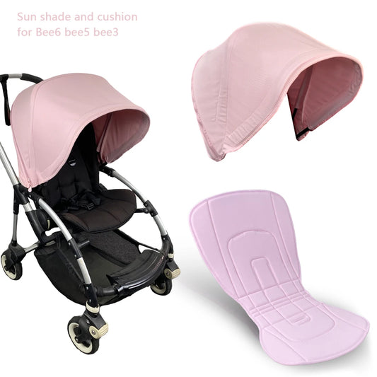 Baby Stroller Sun Shade Awning Canopy And Seat Cushion For Bugaboo Bee6 Bee5 Bee3 UV Proof Pram Cover Baby Stroller Accessories - World Bazaar Life