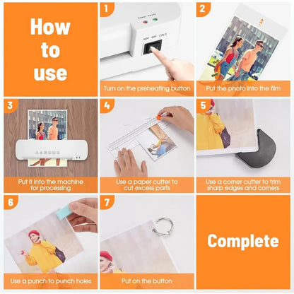 Laminator 6 in 1 13 inch A4 Thermal Laminating Machine, Give 15 Pcs Pouches and Paper Trimmer - World Bazaar Life