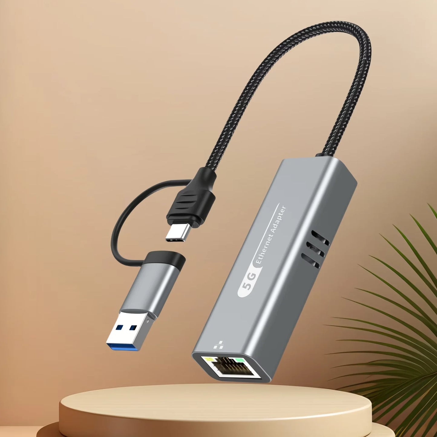 USB 3.2 Type C To RJ45 Network Card 5Gbps USB to Ethernet Adapter 100/1000/5000Mbps RJ45 Lan Gigabit Converter For PC Laptop - World Bazaar Life