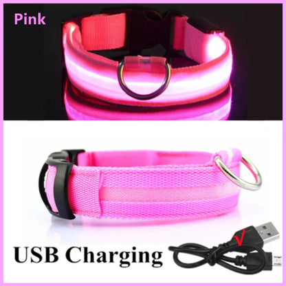 LED Glow USB Dog Collar – Adjustable & Rechargeable Safety Light for Pets