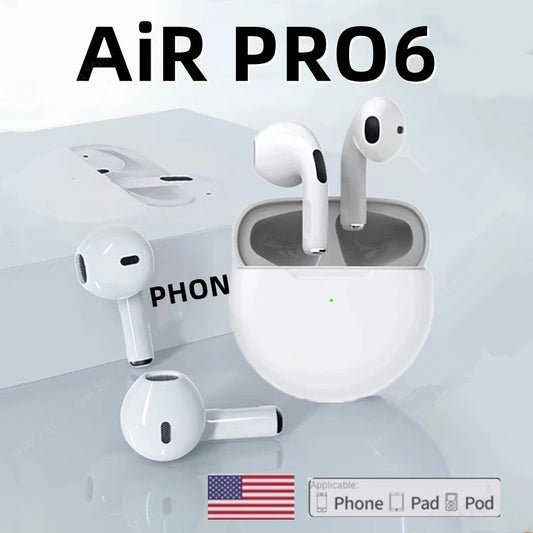 Original Pro 6 TWS Wireless Bluetooth Earphones Headphones Mini Fone Earphone Stereo Sport Headset For Xiaomi Android Earbuds-World Bazaar Life
