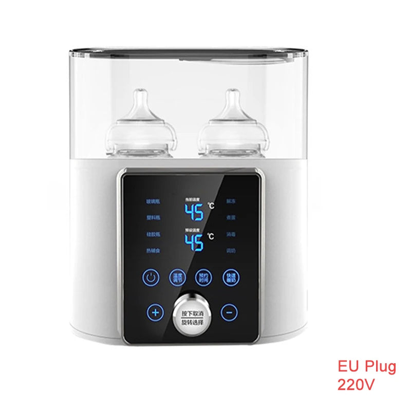Multi function Baby Bottle Warmer Heater Sterilizer 8-in-1 Fast Milk Warmer with Timer Breast Milk or Formula Fits 2 Bottles - World Bazaar Life