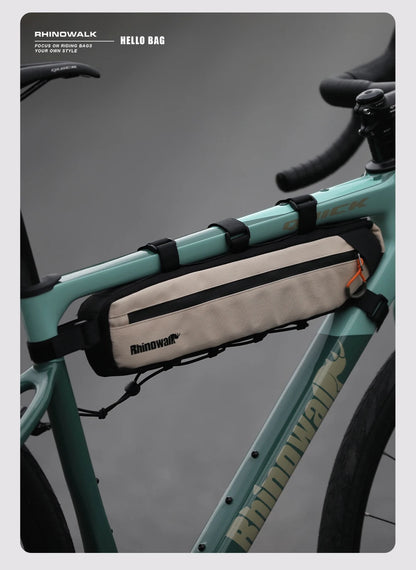 Rhinowalk Bike Frame Bag 2.1L-2.7L Splash-Proof Bicycle Under Tube Bag Triangle Bag Double Sided SBS Zipper Bottom binding syste
