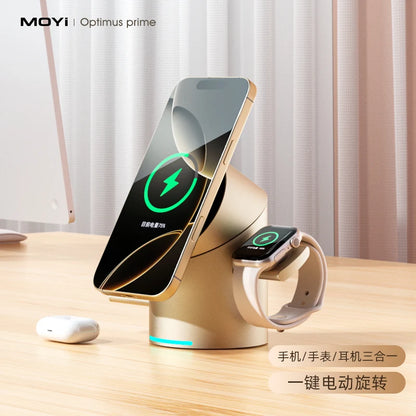 3-In-1 wireless charger for Apple 16magsafe magnetic fast charging iphone15 14 mobile phone iWatch watch holder AirPods earphone