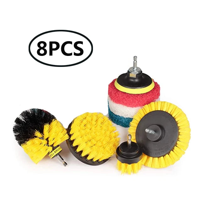 UNTIOR Electric Drill Brush Kit Power Scrubber Brush Attachments Set Scrub Wash Brushes Tools for Car Floor Tires Toilet Cleanin-World Bazaar Life