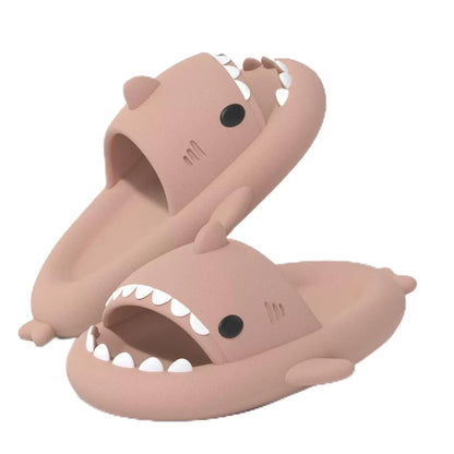 SmilePoP Shark Slides Summer Cute Cartoon Shark Slippers for Women Men Non-Slip Open Toe Sole Sandals Casual Unisex Beach Shoes