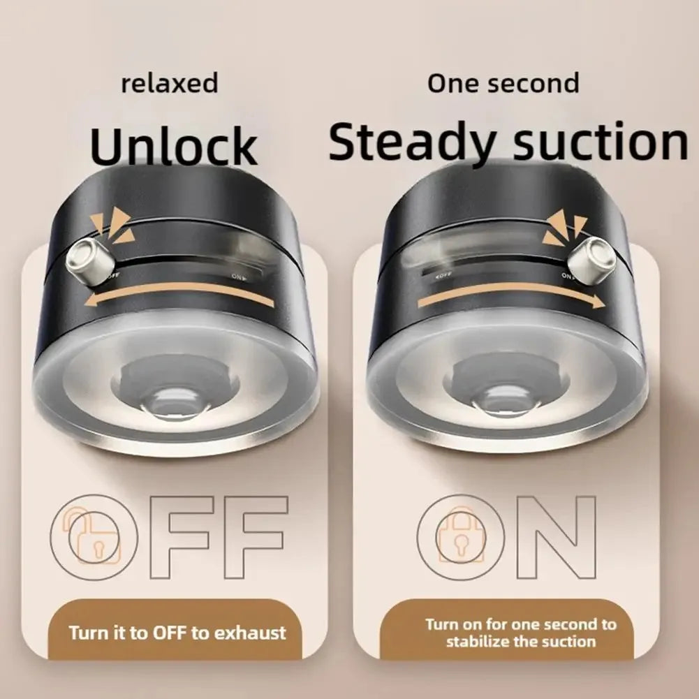 Vacuum Adsorption Magnetic Suction Cup Phone Mount Double Sided Hands-Free Magnetic Cell Phone Holder For Car/Gym/Mirror/Smoot