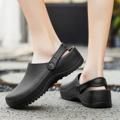 Comwarm Men New Clogs Slippers Non-slip Oil-proof Waterproof and Wear-resistant Work Kitchen Shoes Comfortable EVA Garden Sandal