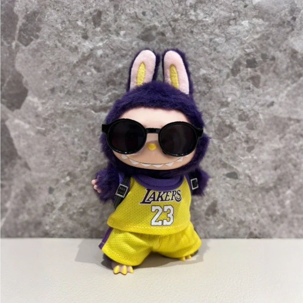 17cm Labubu Basketball Player Clothing Kawaii Mini Plush Doll Clothes Doll Cute Athlete Idol Doll Accessories Birthday Gifts