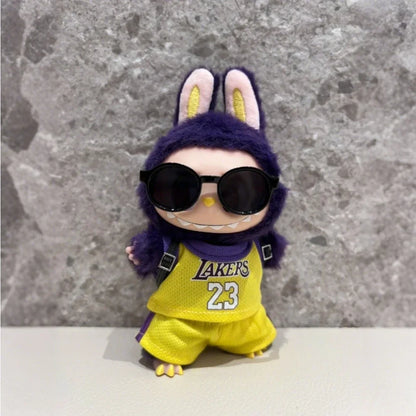 17cm Labubu Basketball Player Clothing Kawaii Mini Plush Doll Clothes Doll Cute Athlete Idol Doll Accessories Birthday Gifts