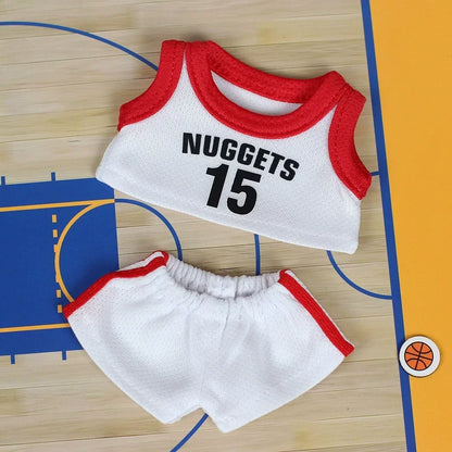 17cm Labubu Basketball Player Clothing Kawaii Mini Plush Doll Clothes Doll Cute Athlete Idol Doll Accessories Birthday Gifts