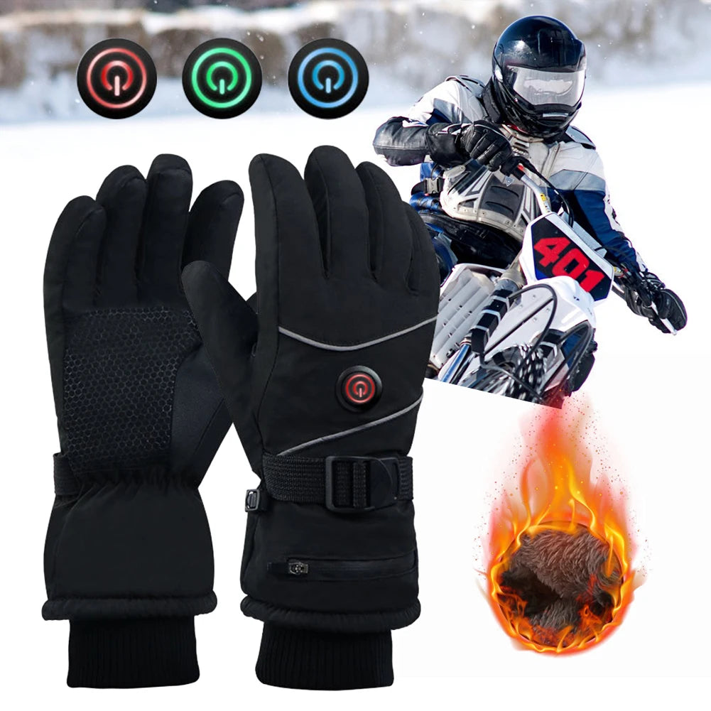 Heated Touchscreen Gloves - 3 Heat Levels, Waterproof & Windproof-World Bazaar Life