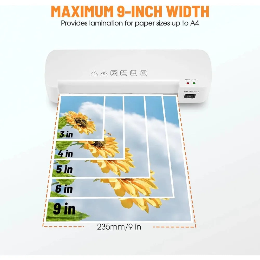 Laminator 6 in 1 13 inch A4 Thermal Laminating Machine, Give 15 Pcs Pouches and Paper Trimmer - World Bazaar Life