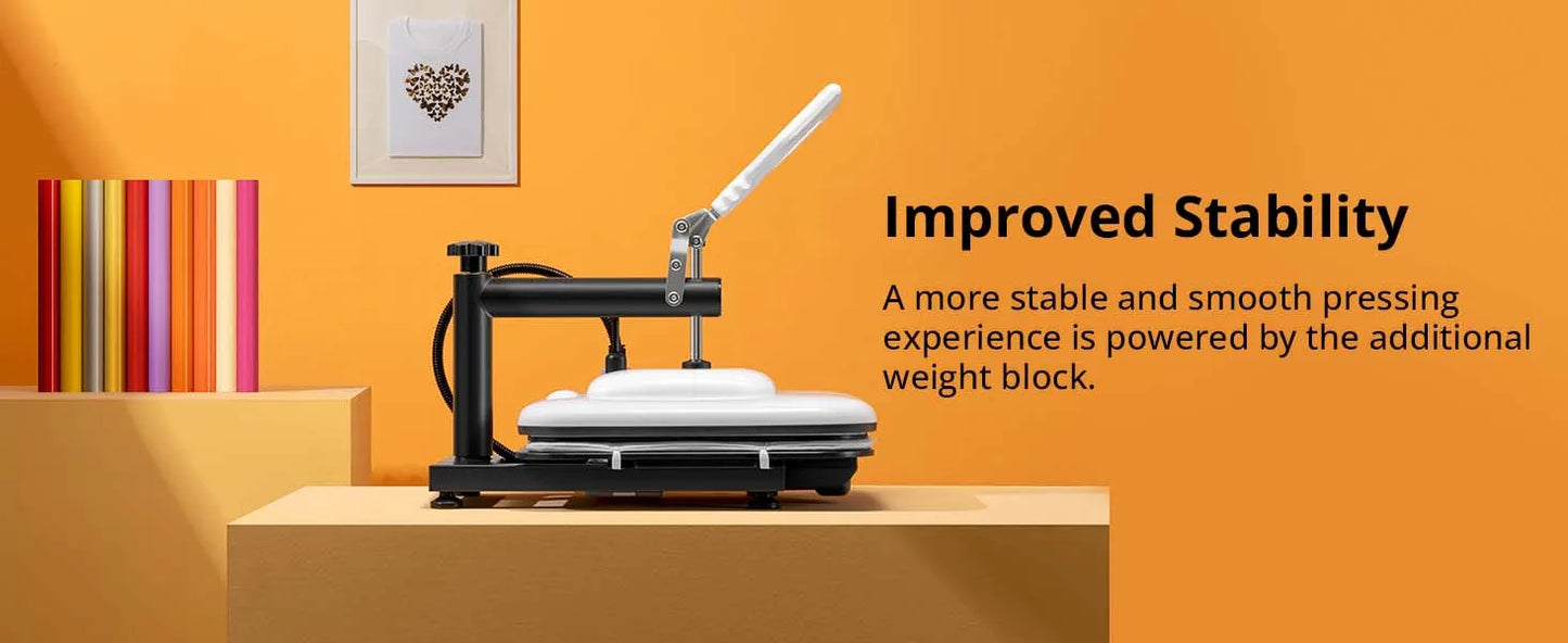 HTVRONT 15" x 15" Manual Heat Press Machine with 52 Accessories & Portable Mini Press