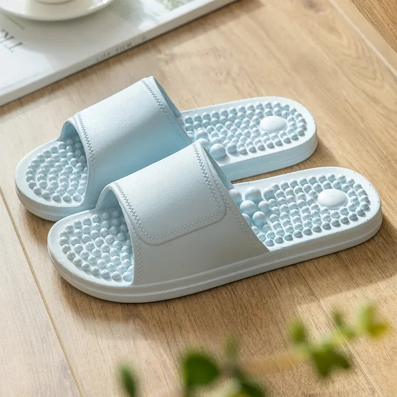 New Women Foot Massage Slippers Men Slipper Indoor Bathroom Non-slip Soft Slides Couples House Relief Feet Health Care Shoes
