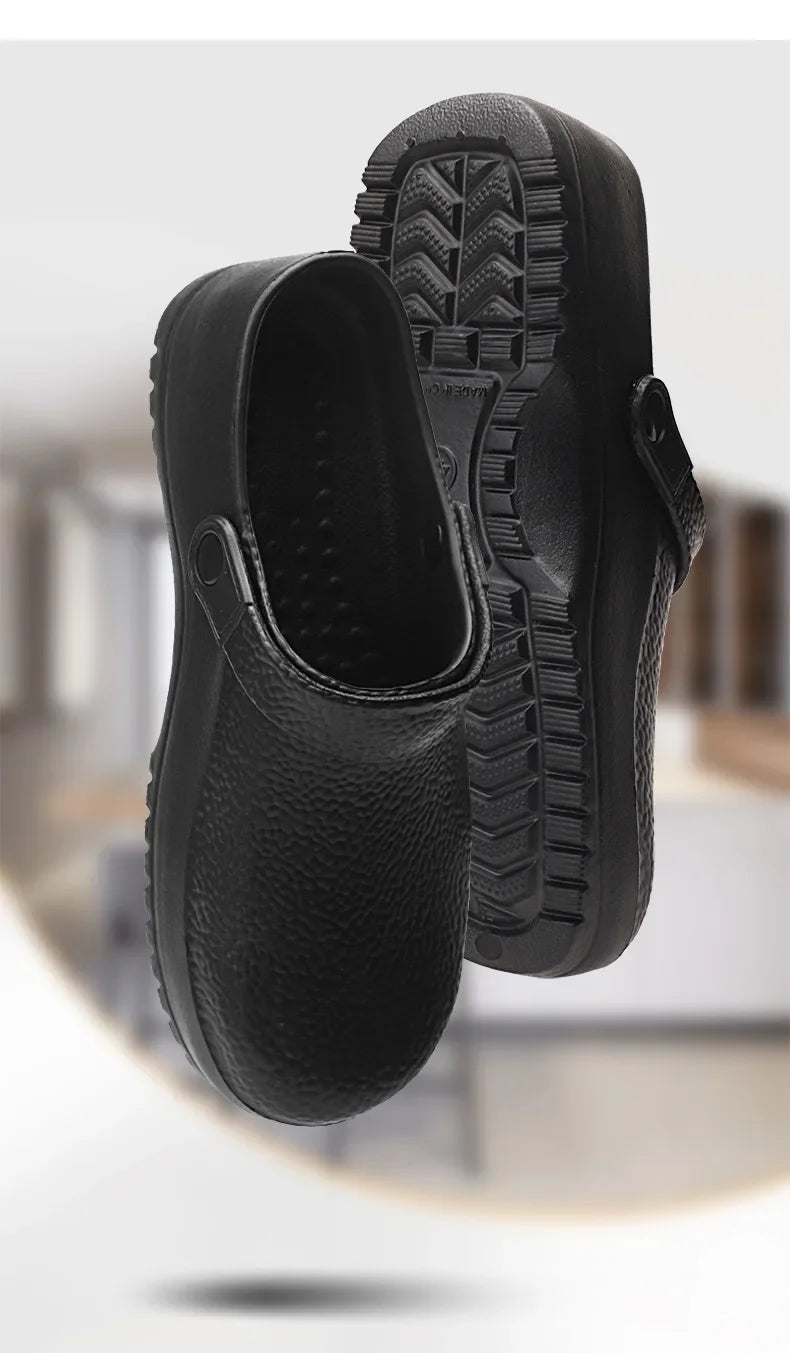 Comwarm Men New Clogs Slippers Non-slip Oil-proof Waterproof and Wear-resistant Work Kitchen Shoes Comfortable EVA Garden Sandal