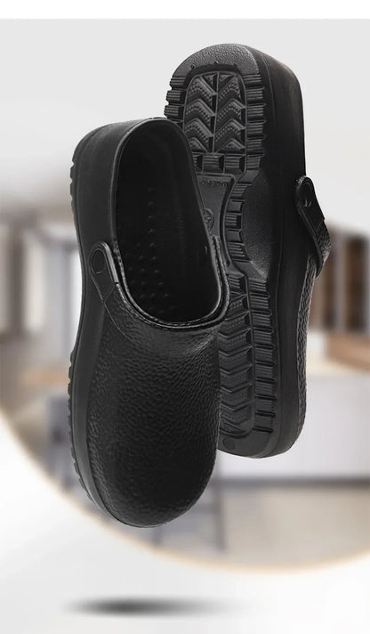 Comwarm Men New Clogs Slippers Non-slip Oil-proof Waterproof and Wear-resistant Work Kitchen Shoes Comfortable EVA Garden Sandal