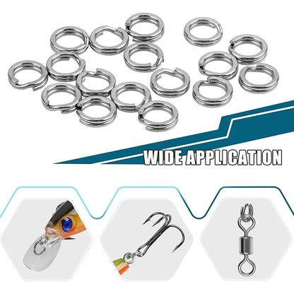 Fishing Pro Spaltringe aus Edelstahl – Hochfester Angelschlaufenverbinder (200/250 Stück) – Bestbewertet und benutzerfreundlich
