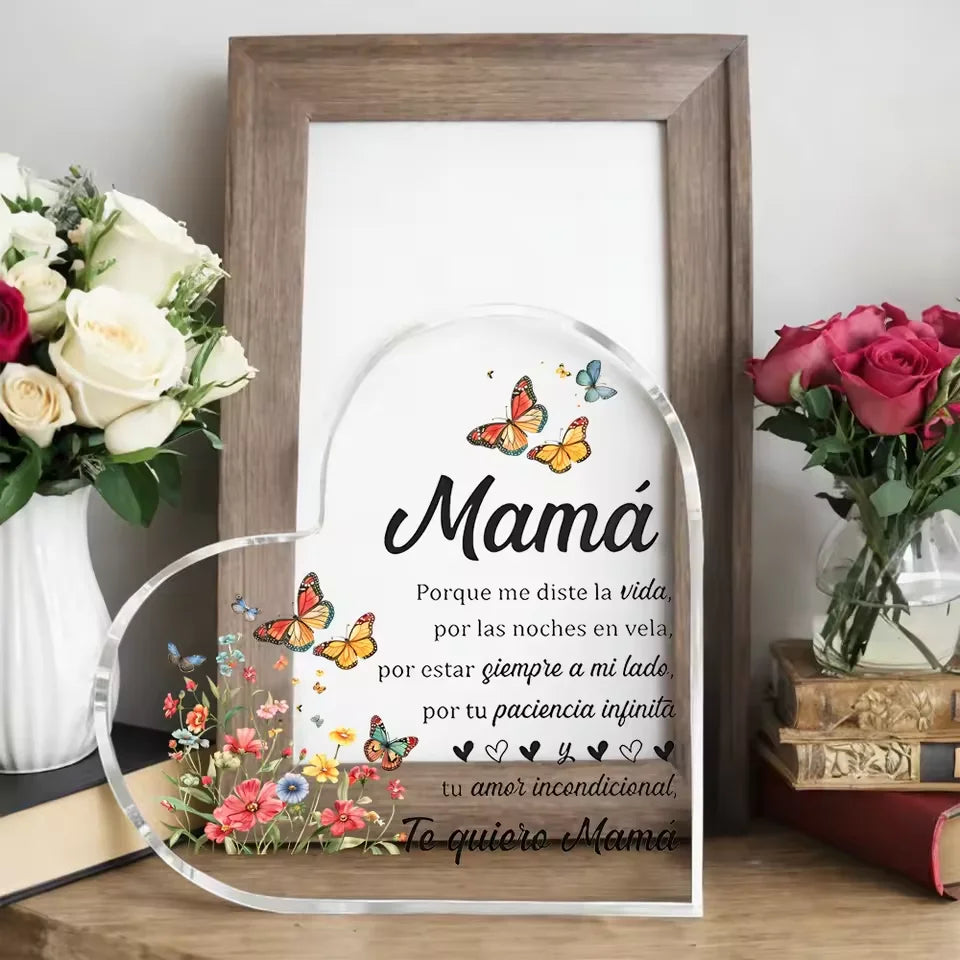 Heart Transparent Acrylic Ornaments Decorations Gift for My Mom Birthday Present From Family Souvenir for Mother's Day Gift-World Bazaar Life