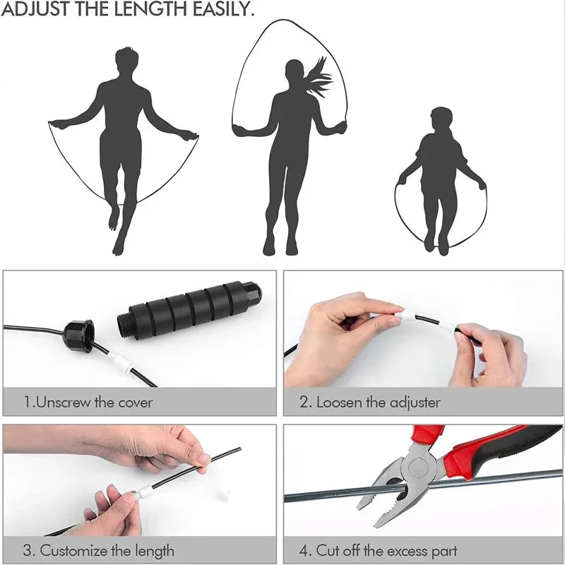 Tangle-Free Speed Jump Rope with Bearings & Foam Handles - World Bazaar Life