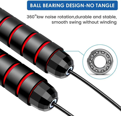 Tangle-Free Speed Jump Rope with Bearings & Foam Handles - World Bazaar Life