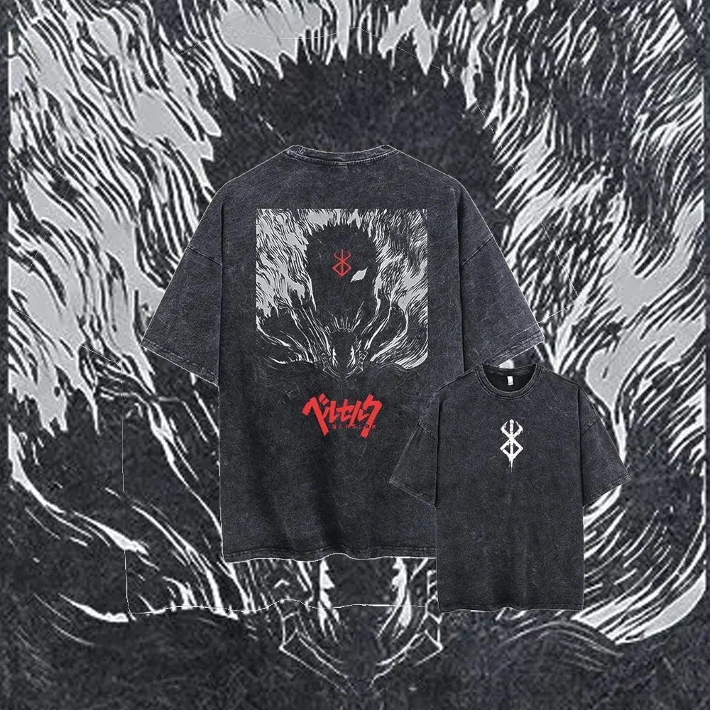 Anime Berserk T-shirts for Men New in Tops and T-shirts Cotton Men's Clothing Y2k Oversized GYM Graphic Sexmachine Vintage T-shi-World Bazaar Life