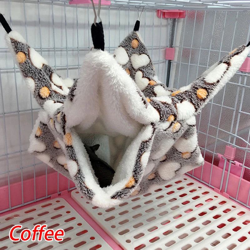 Hammock For Rat Guinea Pig Hamster Cage Double Thick Plush Warm Hanging Tree Bed Small Animal House Nest Sleeping Bag Pet Supply-World Bazaar Life