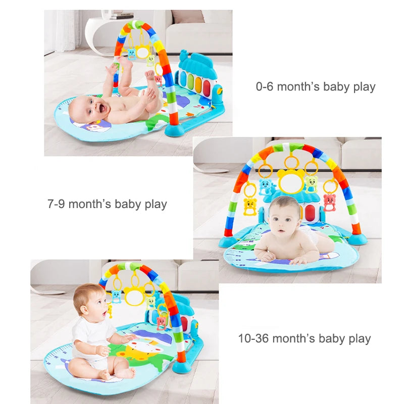Musical Baby Activity Gym Rack Play Mat Kid Rug Puzzle Mat Carpet Piano Keyboard Infant Playmat Crawling Game Pad Baby Toy Gift - World Bazaar Life
