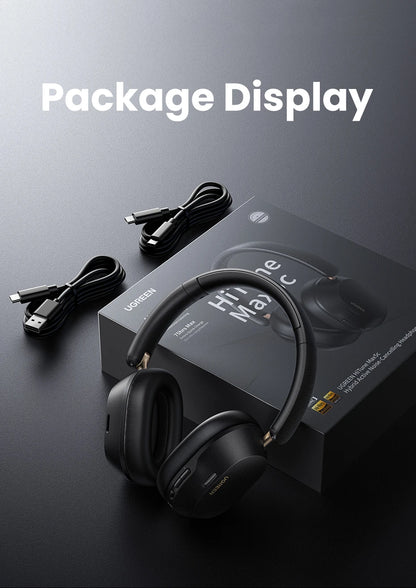 UGREEN Choice Max5c Wireless Bluetooth Headphones 43dB Active Noise Cancellation Hi-Res LDAC 75H Spatial Audio Earbuds Headset-World Bazaar Life