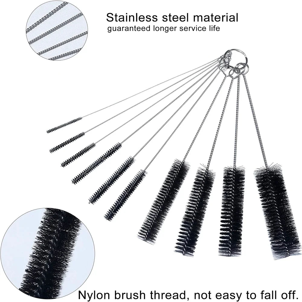 10PCS Multifunctional Nylon Cleaning Brush Set for Straw, Tube & Keyboard - World Bazaar Life
