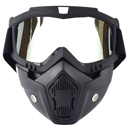 Motorcycle Face Mask Skull Open Face Helmet Mask Anti-UV Dust Helmets Goggles Vintage Mask Men Balaclava Winter Ski Face Shield
