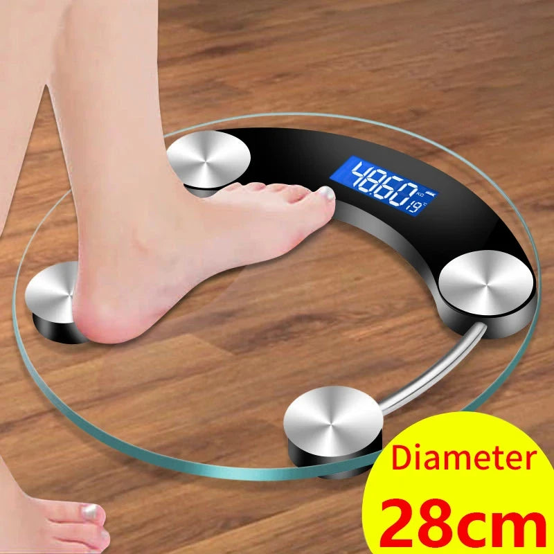 Round Transparent Digital Scale Body Weight Scale Floor Electronic Scales LCD Scales Body Weighing Scale For Bathroom-World Bazaar Life