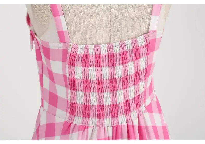 Retro Pink Plaid Summer Dress – Free Shipping - World Bazaar Life