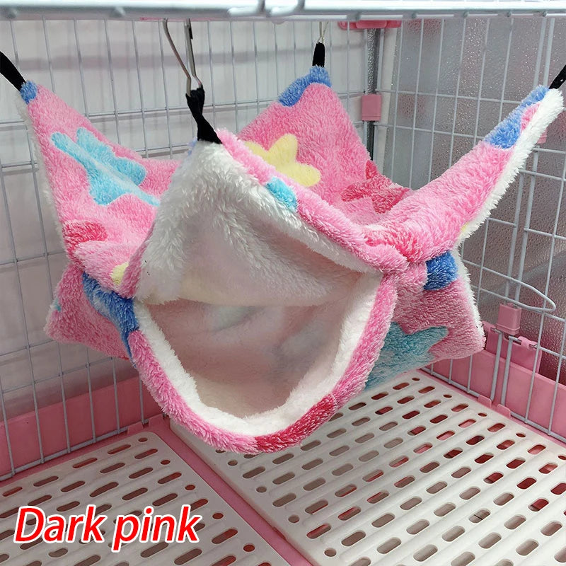 Hammock For Rat Guinea Pig Hamster Cage Double Thick Plush Warm Hanging Tree Bed Small Animal House Nest Sleeping Bag Pet Supply-World Bazaar Life