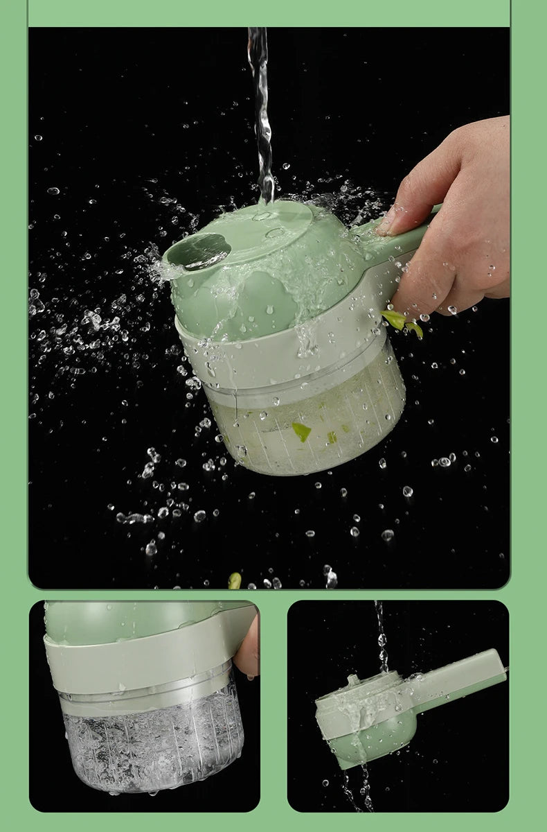 4 in 1 Handheld Electric Food Cutter Set, Kitchen Gods Wireless Food Processor for Fruits, Vegetables and Meat