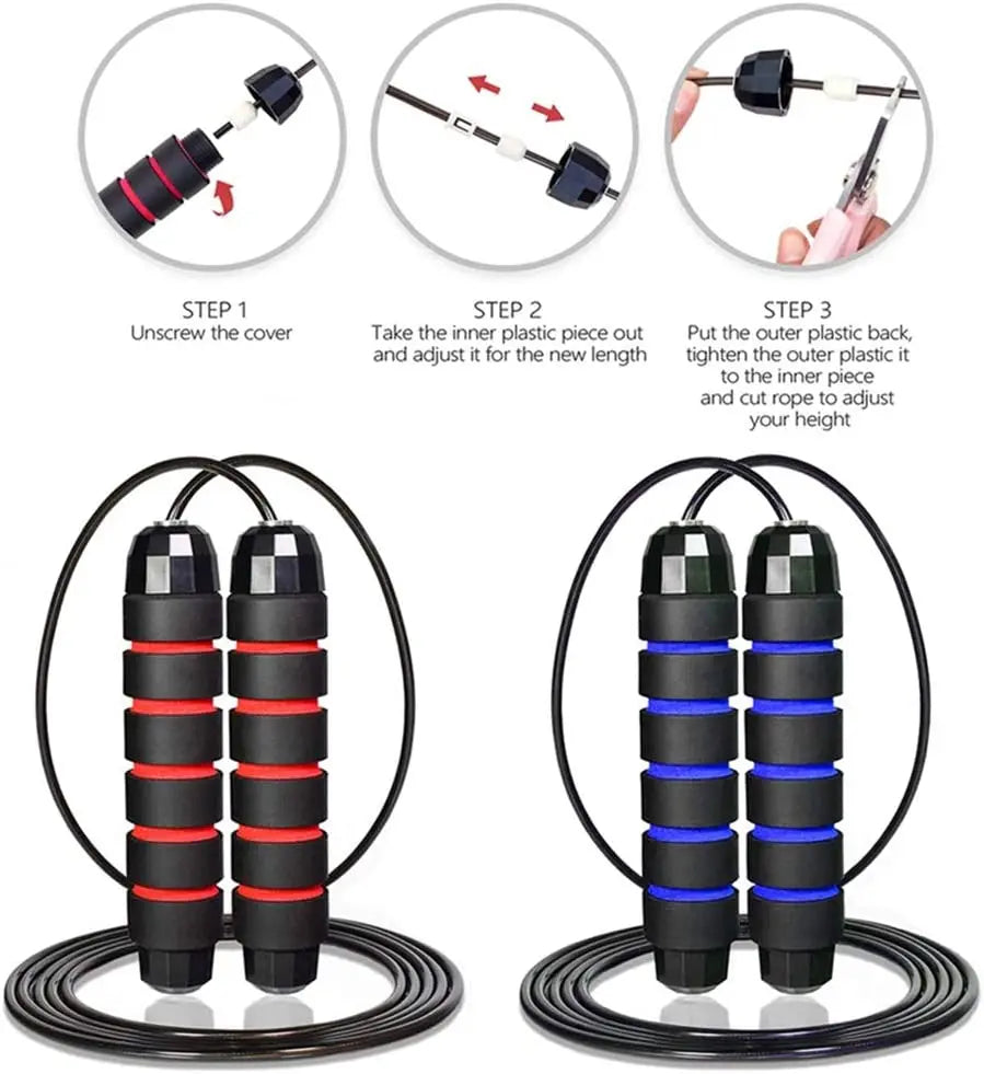 Tangle-Free Speed Jump Rope with Bearings & Foam Handles - World Bazaar Life