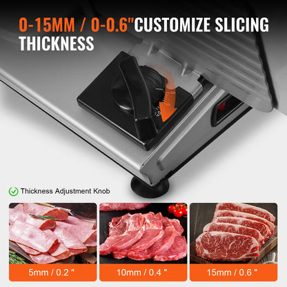 VEVOR 180W Electric Meat Slicer with SUS420 Blade for Home Use