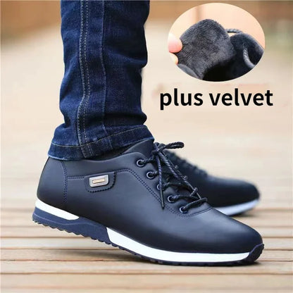 Men's PU Leather Business Casual Shoes Men's Outdoor Breathable Sports Shoes Men's Fashion Loafers Walking Shoes - World Bazaar Life