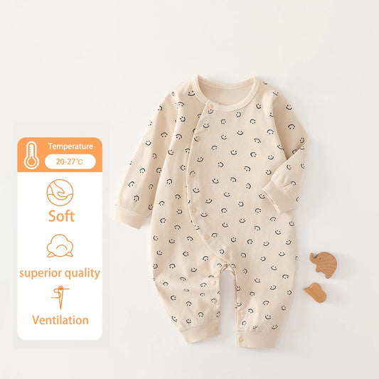 AYNIGIELL Spring 0-6Months Baby Rompers Newborn Girls Boys 100%Cotton Clothes Autumn High Quality Cartoon Patterned Jumpsuit