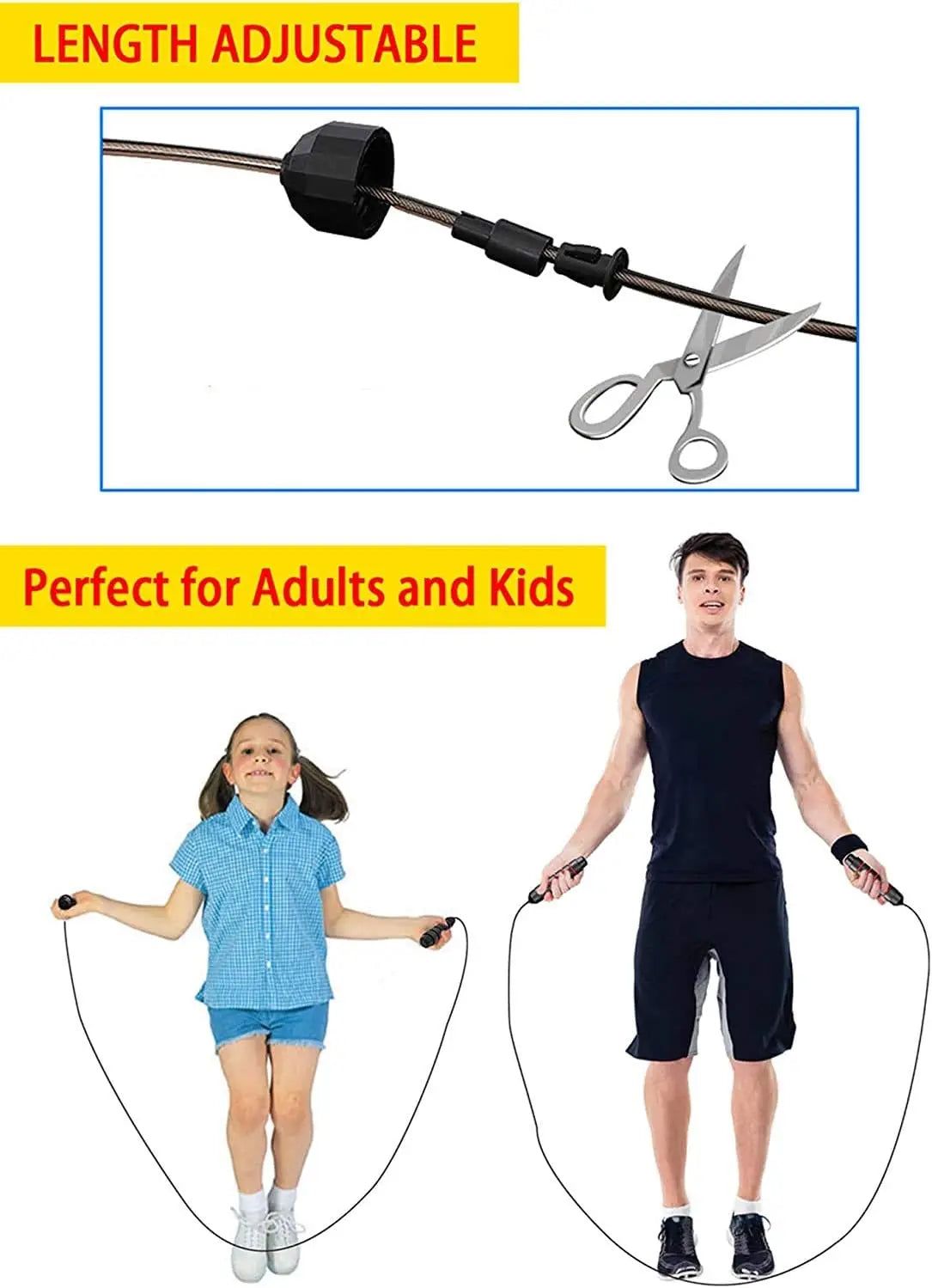 Tangle-Free Speed Jump Rope with Bearings & Foam Handles - World Bazaar Life