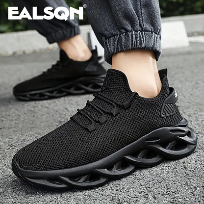 Men Sports Running Black Jogging Shoes Casual Sneakers Brown Outdoor Breathable Mesh Women Light Shock-absorption Black Tennis - World Bazaar Life