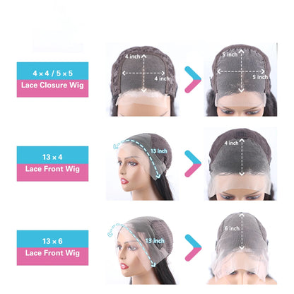 HD Transparent 13x4 13x6 Straight Lace Front Wig Brazilian Pre Plucked Lace Frontal 100% Human Hair Wigs For Women 4x4 5x5 Wig